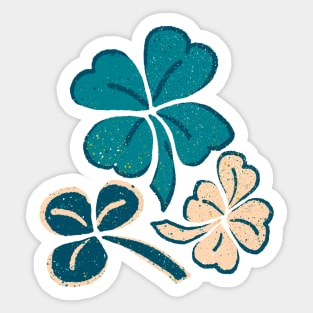 Pastel Green Clover Shamrock Drawing Sticker